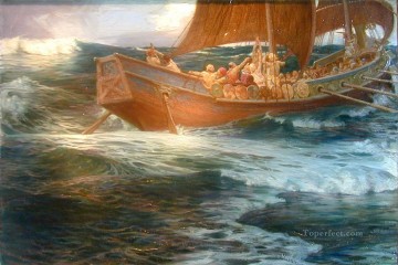 ドレイパー ハーバート・ジェームス Painting - 海の神の怒り dt3 ハーバート・ジェームス・ドレイパー